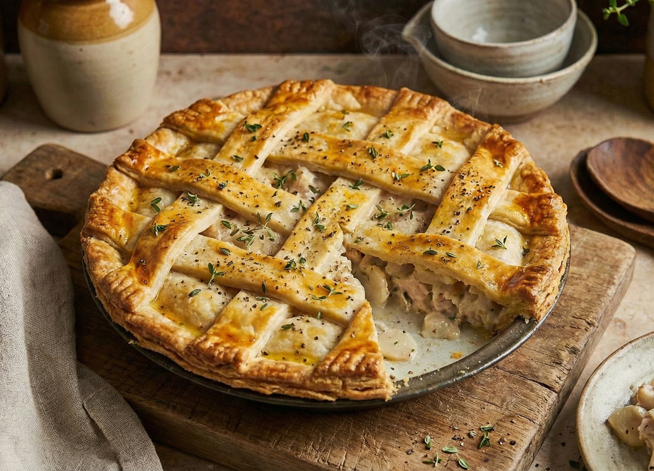 James Martin Chicken and Water Chestnut Pie