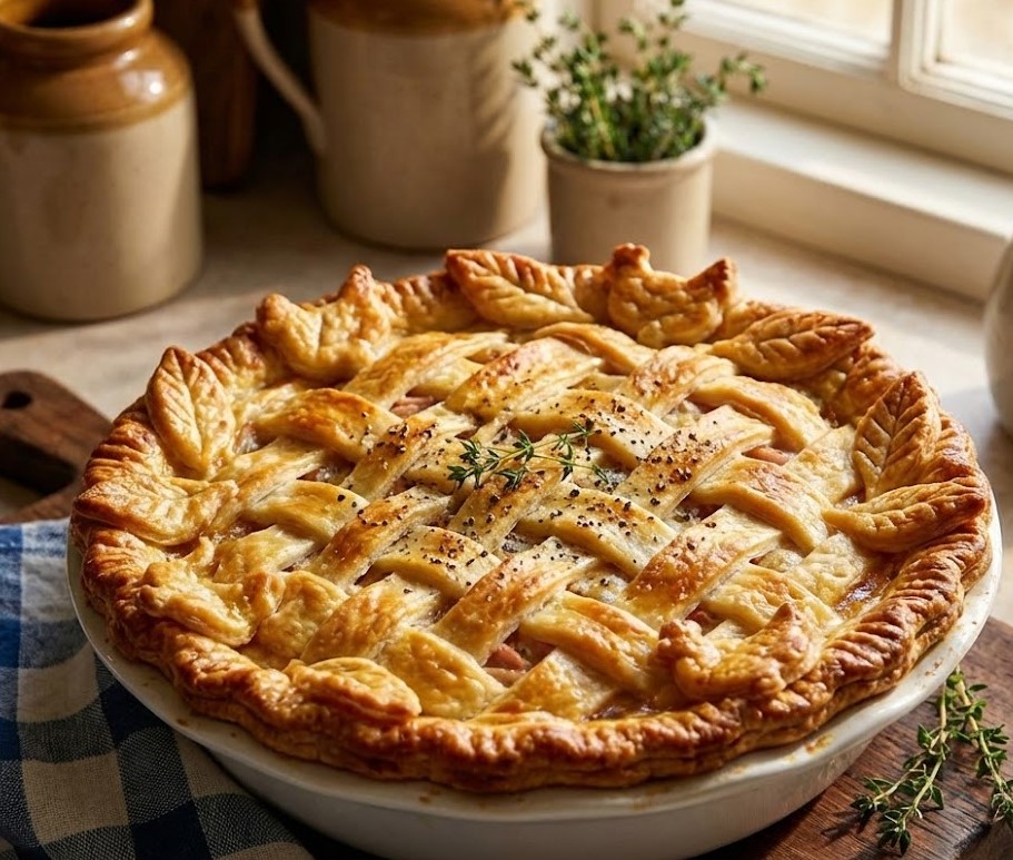James Martin Chicken and Ham Pie