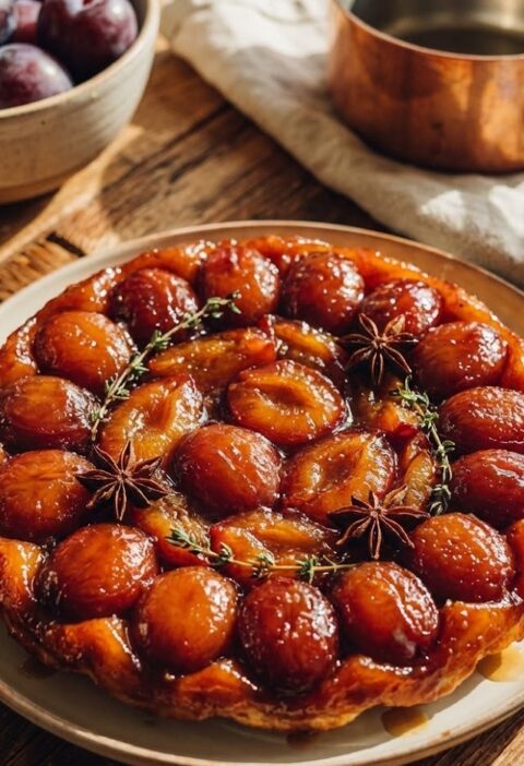 James Martin Plum Tarte Tatin