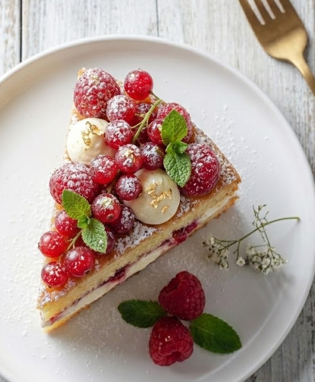 James Martin Victoria sponge cake with raspberries