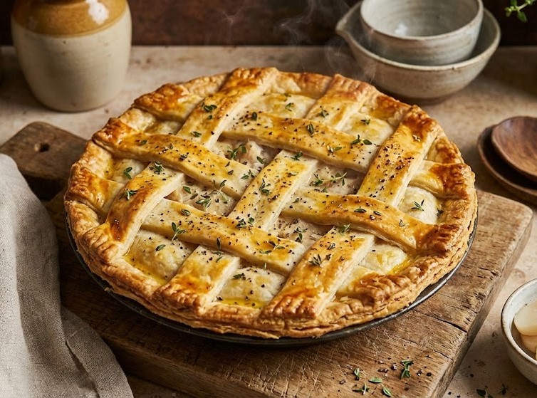 James Martin Chicken and Water Chestnut Pie
