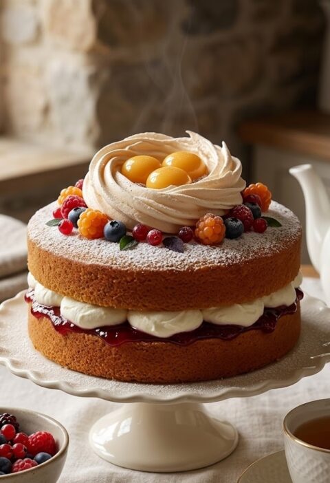 James Martin Duck Egg Victoria Sponge