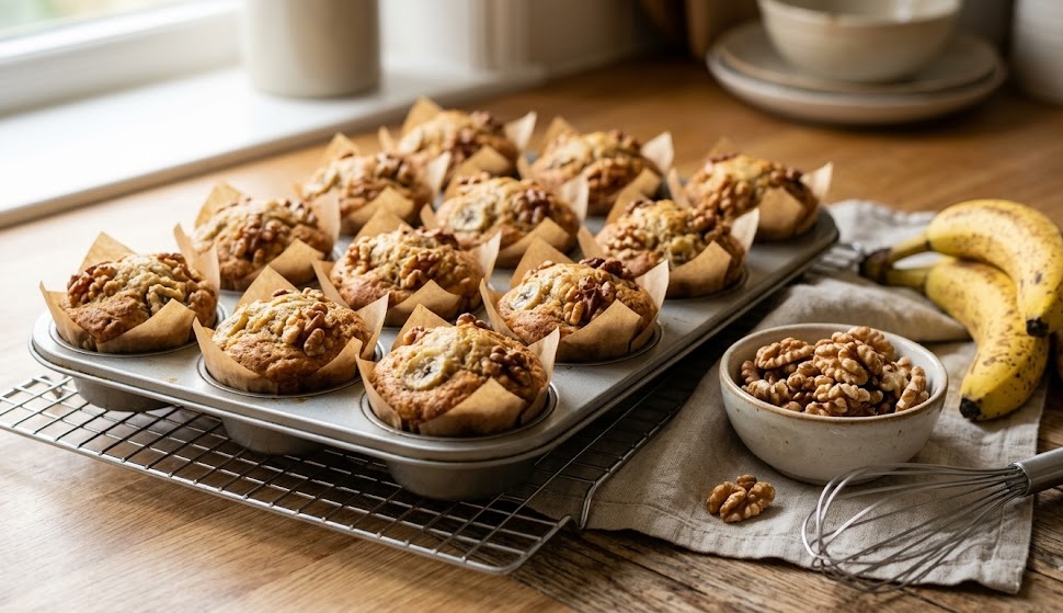 Banana and Walnut Muffins