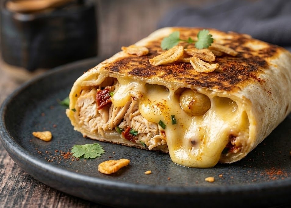 How to Make Cheesy Garlic Chicken Wrap Recipe